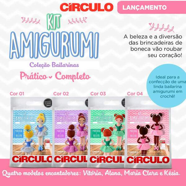 Círculo Kit Amigurumi (Bailarinas) Lã Formosa