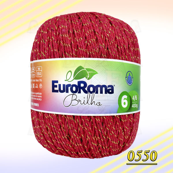 Barbante EuroRoma Brilho Ouro (400g)