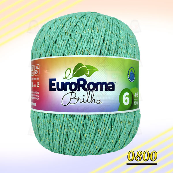 Barbante EuroRoma Brilho Ouro (400g)
