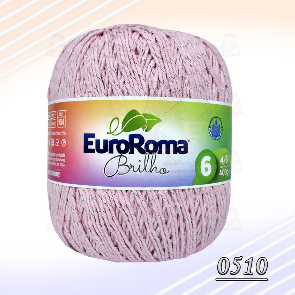 Barbante EuroRoma Brilho Prata (400g)