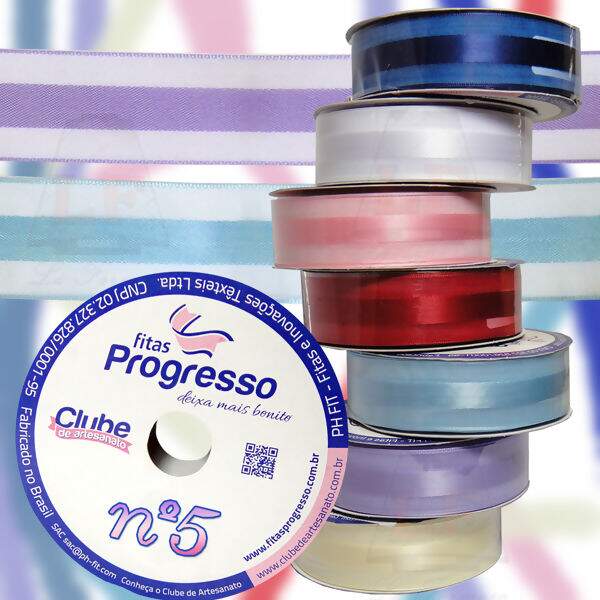 Fitas Progresso - Voal com Cetim nº5 (10m/ 22mm)