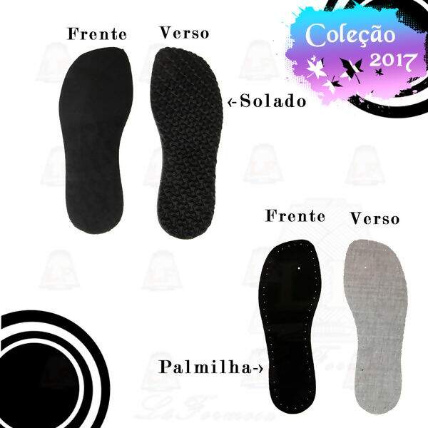 Sola para Chinelo EVA Preto (Nº34 a Nº38)